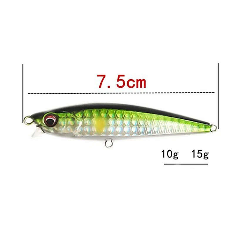 Señuelo De Pesca Artificial, cebo De lápiz que se hunde, peso De 10g, 15g, aparejos De Pesca De lubina, señuelos De agua salada, articulación De arrastre - imagen 2