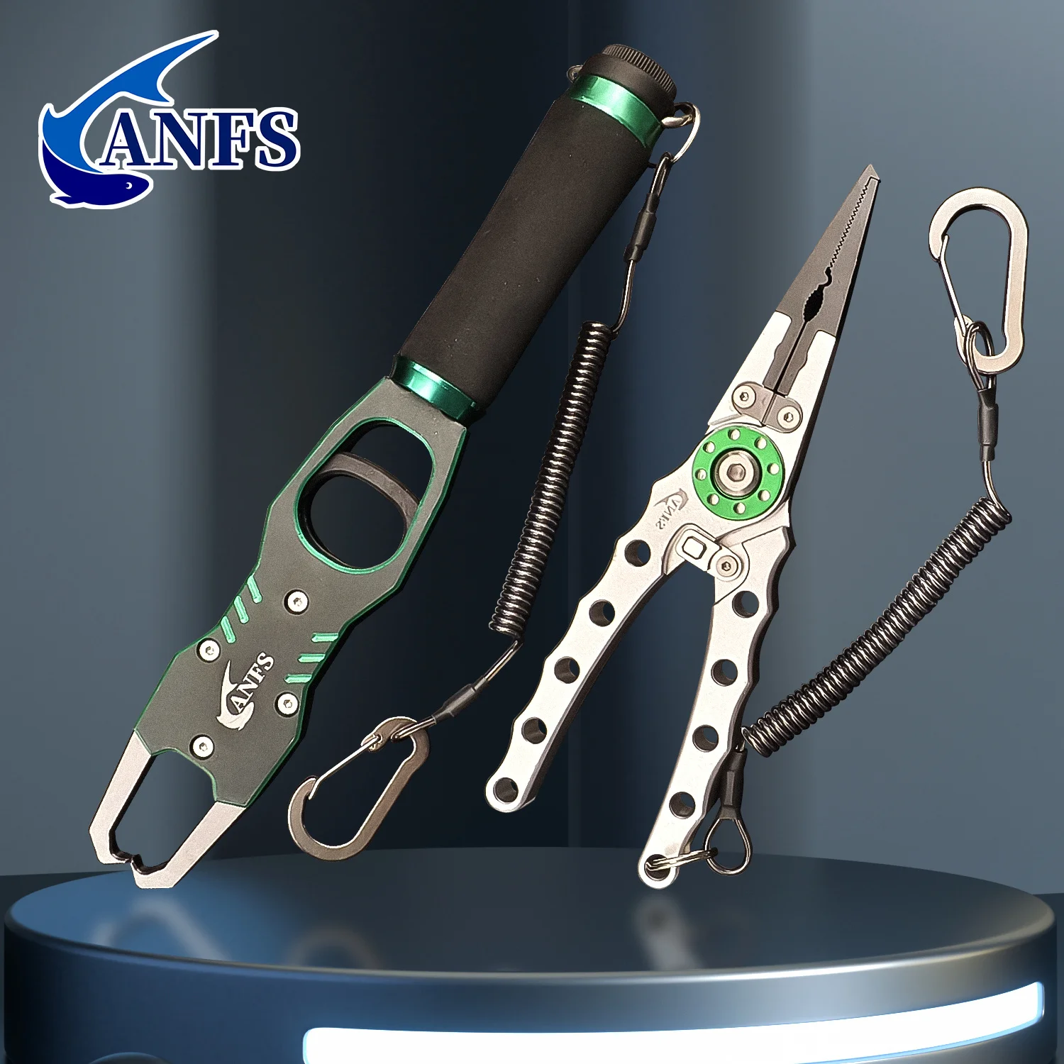 ANFS Herramienta de alicates de agarre de labio de pesca - Pinza de labio de pescado con escala, pinza de pesca de 40 libras - Alicates de pesca prácticos bloqueables - imagen 2