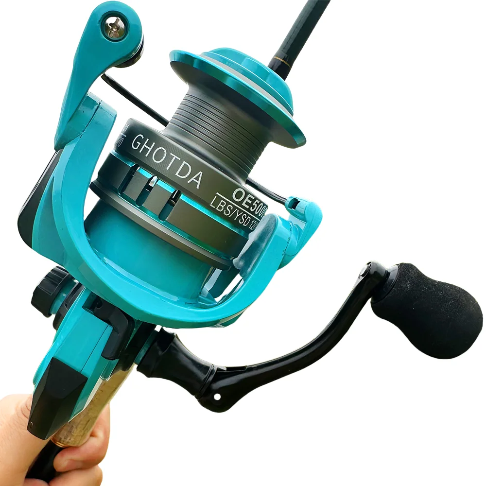 Carrete de pesca giratorio multifuncional serie 2000-7000 relación de engranaje 5,2: 1 carrete de Metal rueda alimentadora de carpa izquierda/derecha intercambiable - imagen 2