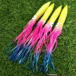 4 unids/lote 30 cm/11,8 pulgadas cebo suave falda de pulpo grande Hoochie falda de calamar señuelos cebo de curricán Lucio dragón marino señuelo de pesca suave