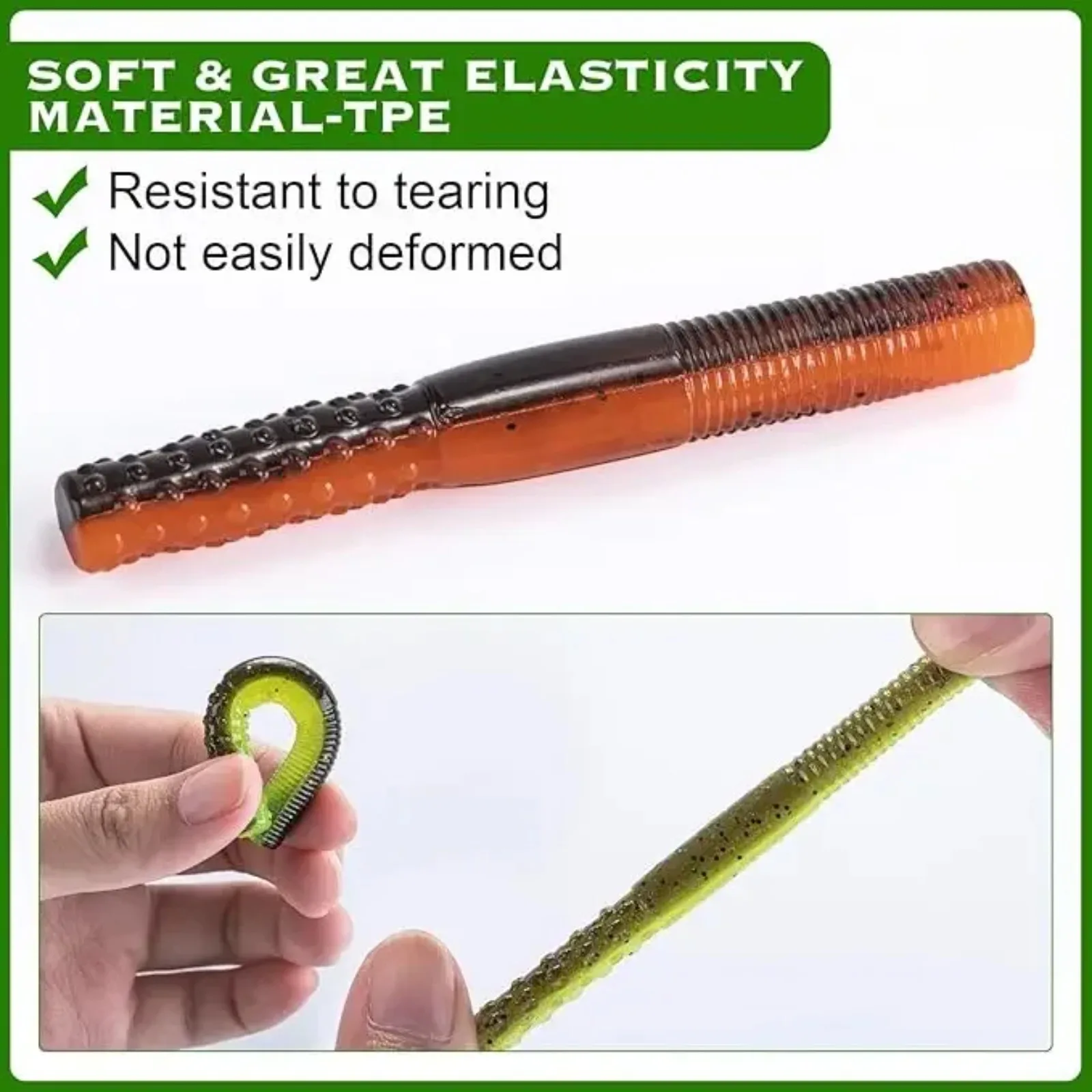 Goture 44 Uds Kit de Señuelos de Pesca blandos juego de señuelos de silicona cebo Artificial gusano con manivela anzuelo de cabeza, accesorios de equipo de pesca - imagen 3