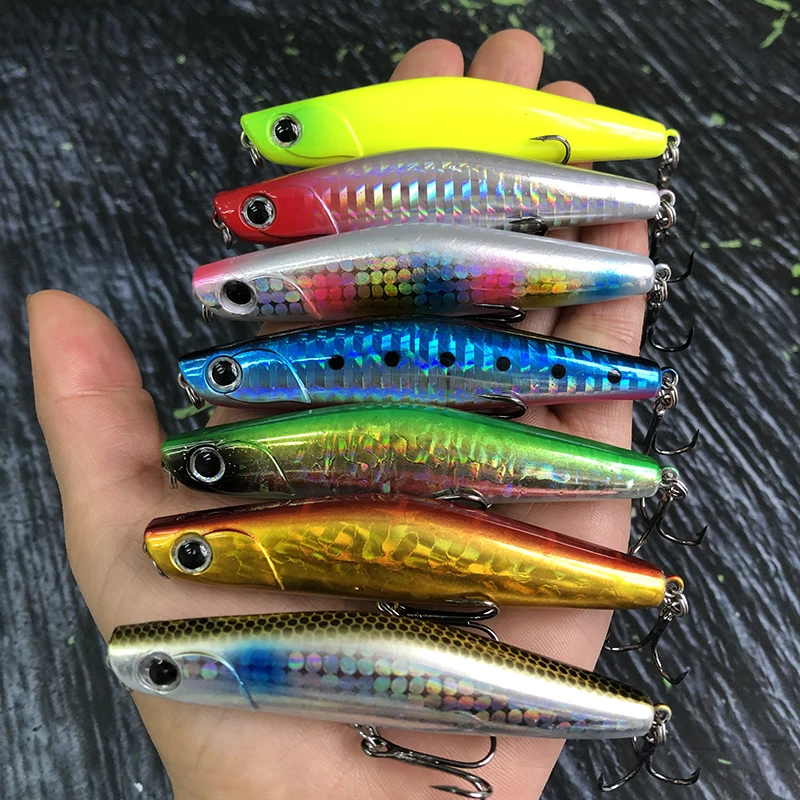 Señuelos de pesca con palo de Pecil que se hunden, cebo duro Artificial de tiro largo, Wobbler Popper, lubina, trucha, Swimbait, equipo de pesca, 80mm, 18g - imagen 5