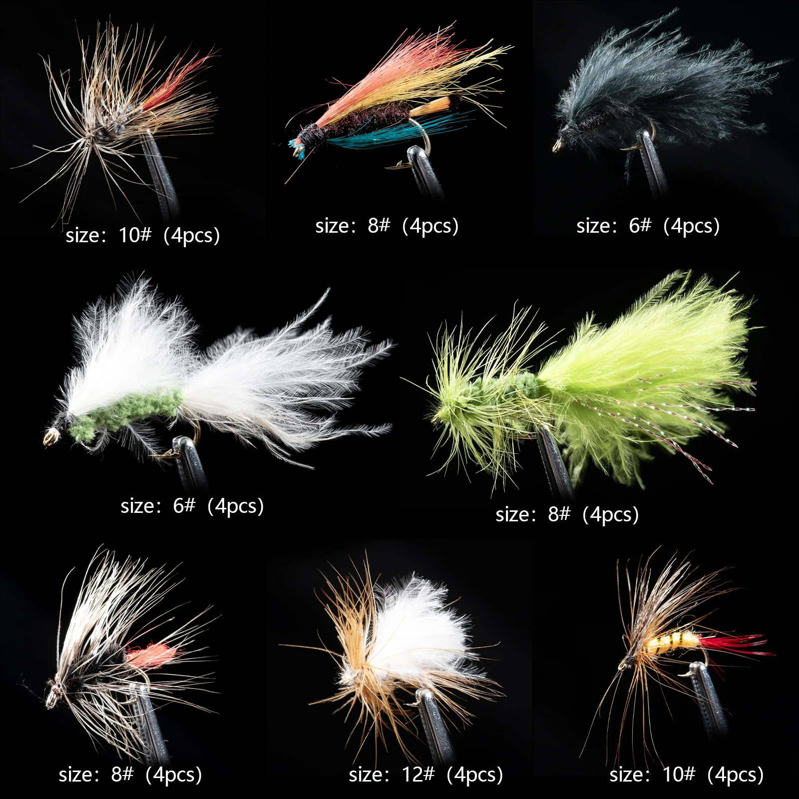 Goture 64/80 unids/caja trucha ninfa señuelo de pesca con mosca moscas secas/húmedas ninfas Señuelos de pesca en hielo cebo Artificial con caja - imagen 4