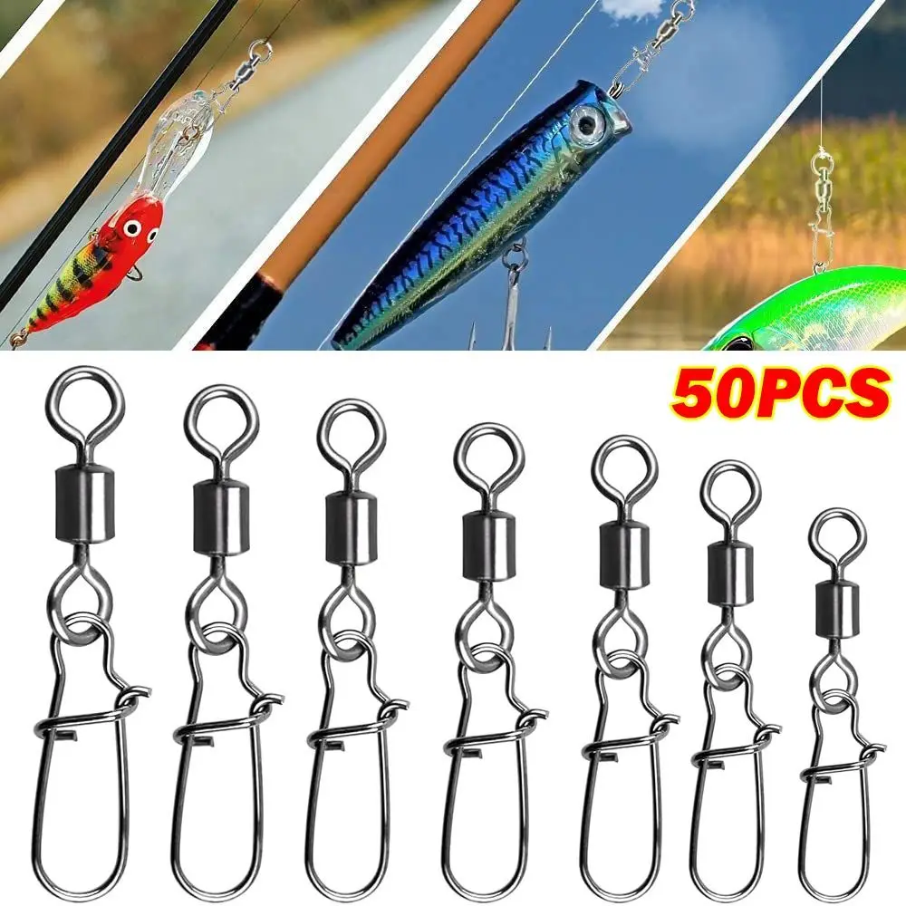 Nuevo Rodamiento giratorio de acero inoxidable, rodamiento a presión, anzuelo con bucle de 8 palabras, señuelo giratorio, accesorios de pesca - imagen 2