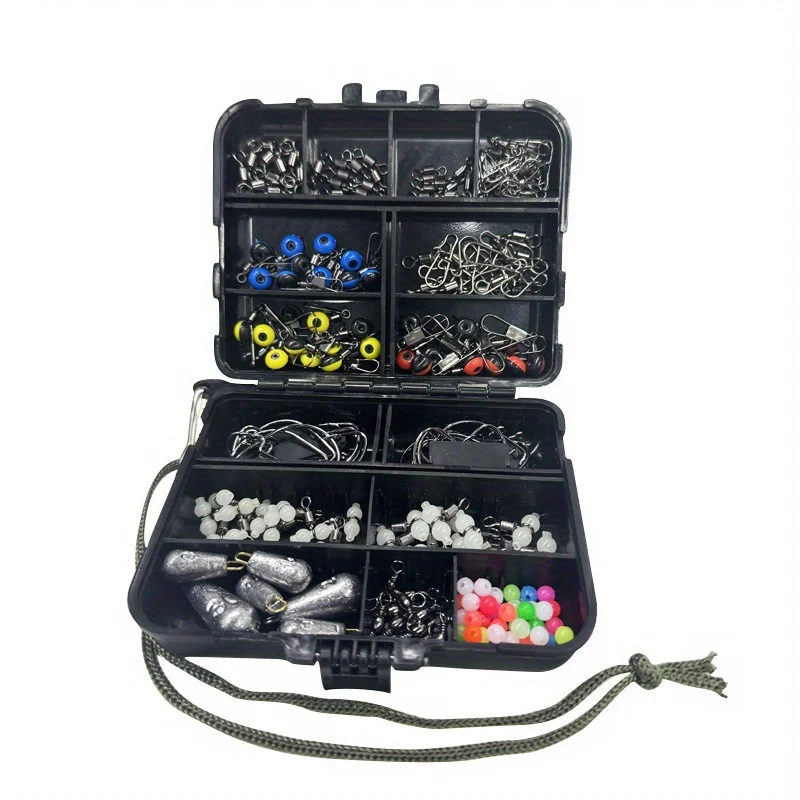 Juego de broches giratorios de pesca de alta resistencia, 177 Uds., con conectores giratorios triples, giratorios de rodamiento de bolas y abrazadera rápida - imagen 2