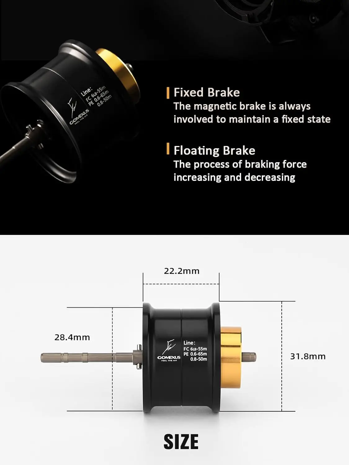 Carrete de aluminio Gomexus para carrete Baitcaster Daiwa Tatula TW 80 - imagen 5