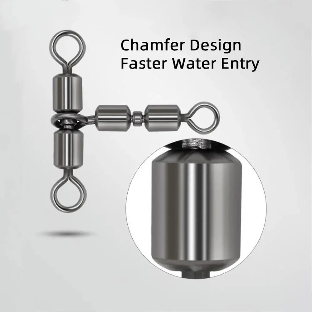 10 eslabones de pesca de piezas, conector sólido de alta velocidad, doble rodamiento, Junta triangular, accesorios de pesca para anzuelo de pesca - imagen 4
