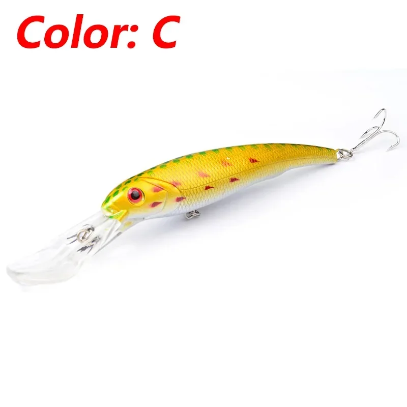 1 Pc Minnow Wobblers señuelo de pesca 28g 16,5 cm Crankbait grande cebo duro Artificial de plástico para Peche Bass Pike carpa Trolling señuelos - imagen 4