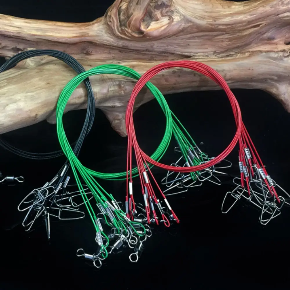 Cable de acero para pesca en el mar, línea líder de 125lb, 1,0mm, gran tamaño, antimordedura, 10 piezas - imagen 4