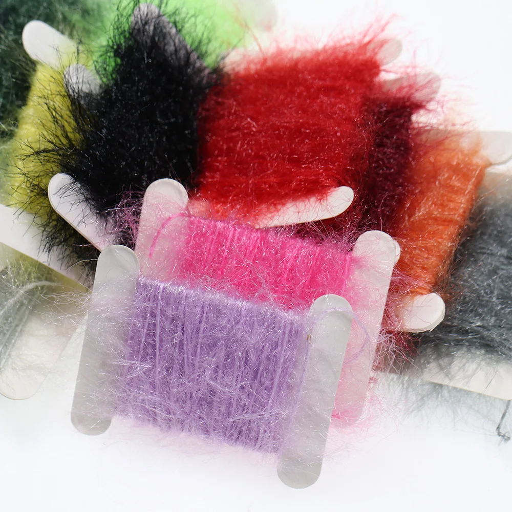 Hilo de línea de doblaje de mosca brillante de 5 metros/tarjeta, gusano de arena, moscas, Material de atado de moscas, hilo corporal de mosca de Ninfa - imagen 4