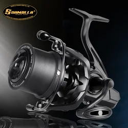 SAMOLLA carrete giratorio de tiro largo serie 800-14000 carretes de Pesca de Surf gusano Sharft 25kg arrastre máximo agua salada carrete grande Pesca de peces
