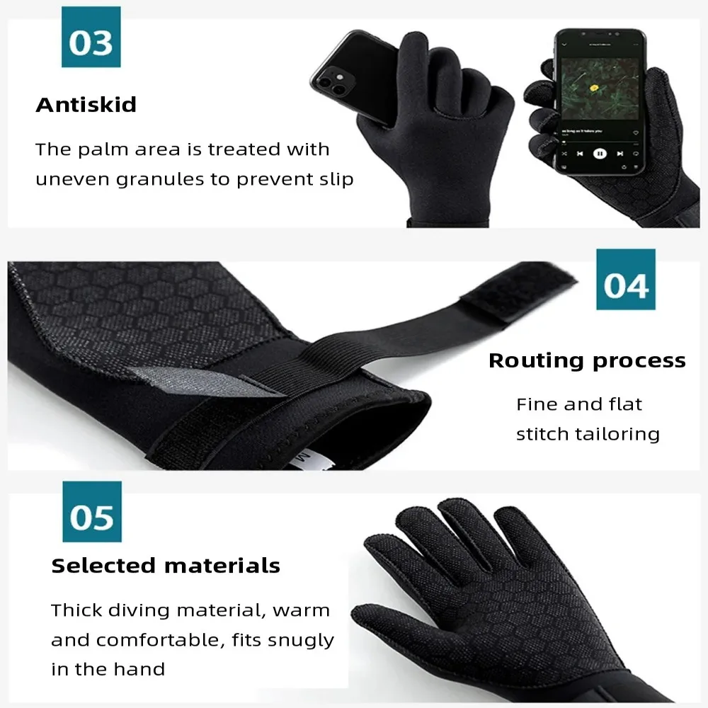 Guantes de pesca submarina antideslizantes 3 mm – Resistente a cortes