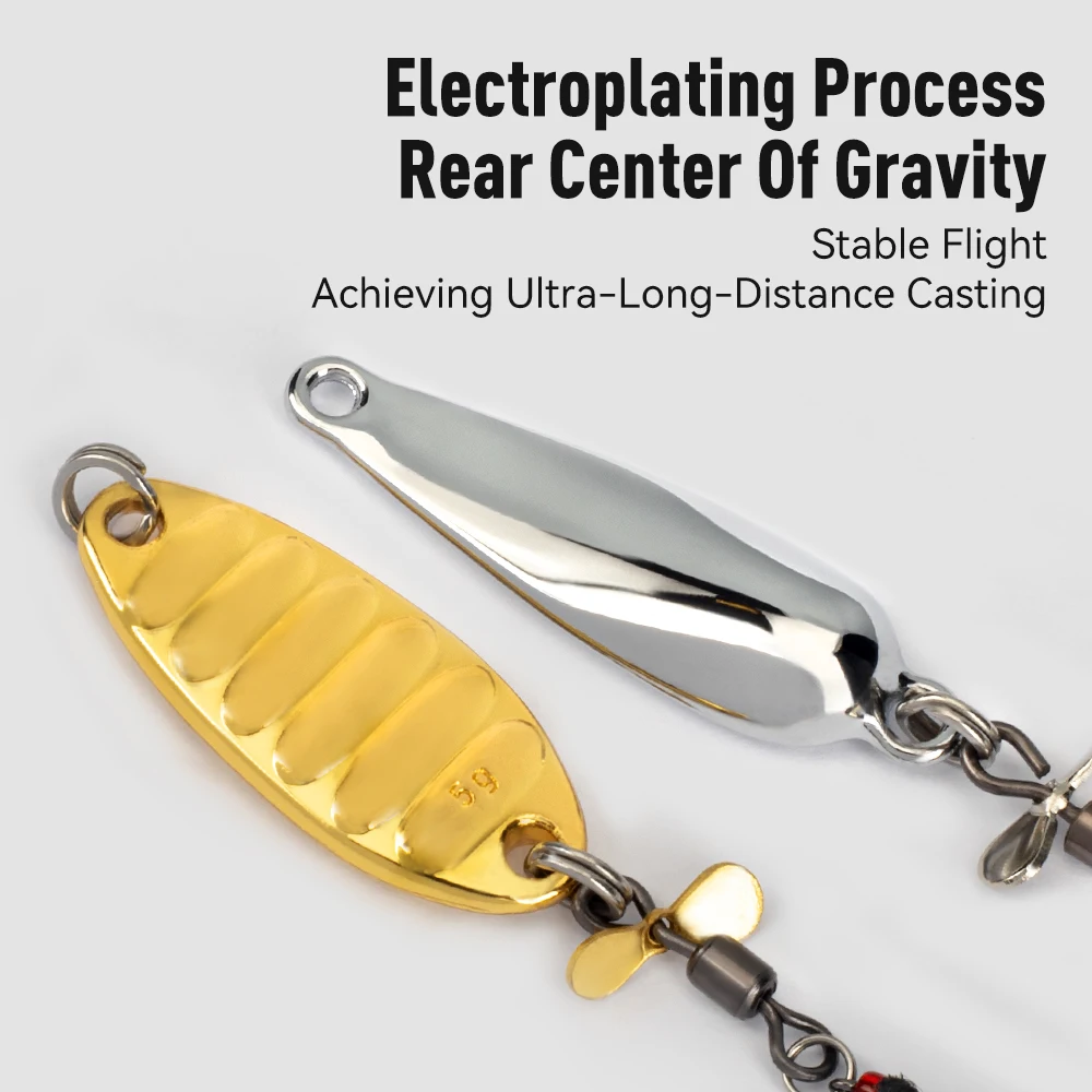 Señuelo giratorio de Metal para pesca Kingdom, 4 Uds., 1,5g, 2,2g, 3g, 3,2g, 4,5g, 5g, plantilla de fundición larga, señuelos, Wobblers, cebo Artificial - imagen 4