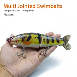 Hanlin-Señuelos de Pesca articulados flotantes Wobbler, 6,5 pulgadas, 56g, cebo de deslizamiento duro, flotador de cola suave, aparejos de pesca de lubina Swimbait