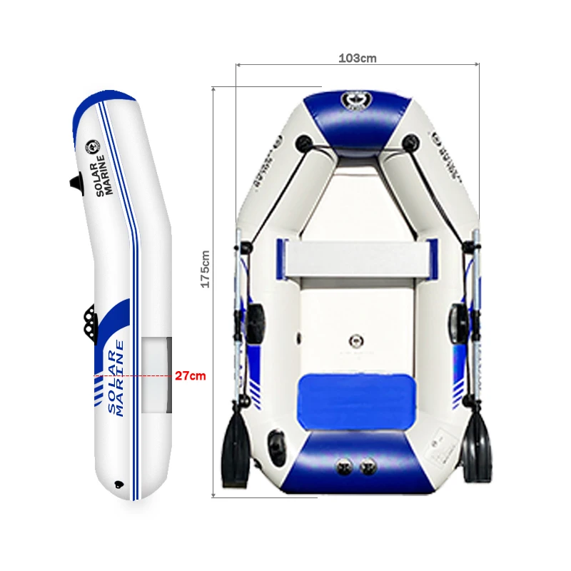 Bote inflable Solar para Kayak, canoa marina con esterilla de aire, incluye accesorios gratuitos, bomba de remos, regalos para Navidad y Año Nuevo - imagen 2
