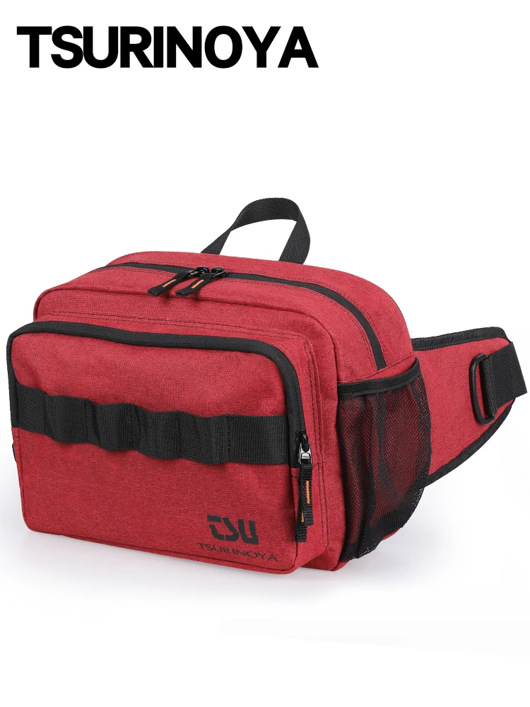 TSURINOYA-Bolsa de aparejos de pesca multifuncional, bolso de hombro al aire libre a prueba de salpicaduras de gran capacidad y bolsa de cadera, paquete de almacenamiento deportivo