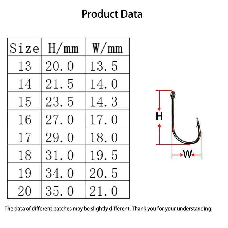 13/14/15/16/17/18/19/20 #   Anzuelo de Pesca con ojos, 1000 unids/lote, anzuelo circular, anzuelos con púas, accesorios de Pesca, venta al por mayor - imagen 5
