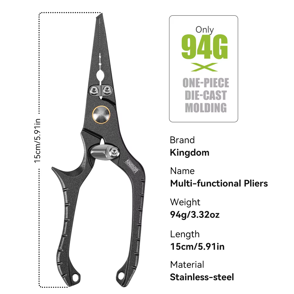 Alicates Kingdom multifunción – Acero inoxidable extractor anzuelos 15cm - imagen 5