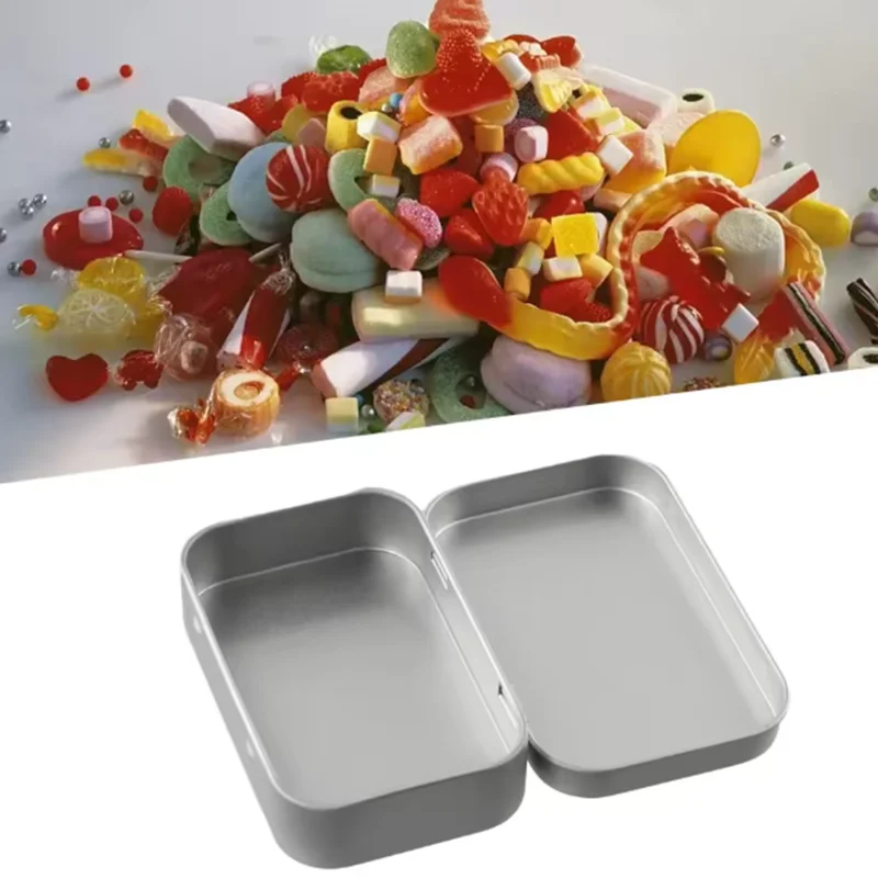 Caja de lata con bisagras de Metal, contenedor Mini contenedor de almacenamiento pequeño portátil con tapa para almacenamiento en el hogar, organizador artesanal de dulces, 6 uds. - imagen 2