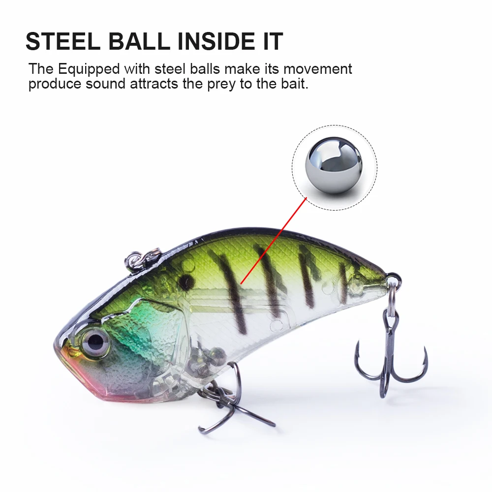 Hanlin-señuelo de pesca de 5CM/12G, aparejo de cebo duro, Crankbait, Wobbler, estilo japonés, VIB, para principios de primavera - imagen 3