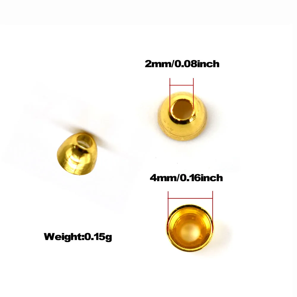 MNFT-Cono de latón dorado y plateado, 24 piezas, 4MM, para pesca, atado de moscas - imagen 4