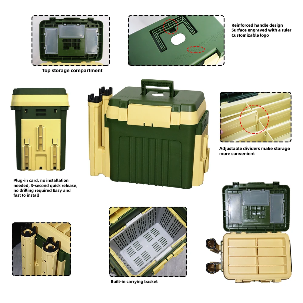 ZYZHE Caja de pesca portátil gran capacidad con accesorios - imagen 5