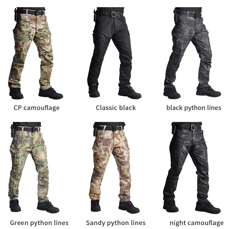 Pantalones tácticos para hombre, pantalones de camuflaje, deporte, escalada, combate, carga, pantalones de senderismo impermeables, pantalones repelentes Ripstop Airsoft - imagen 5