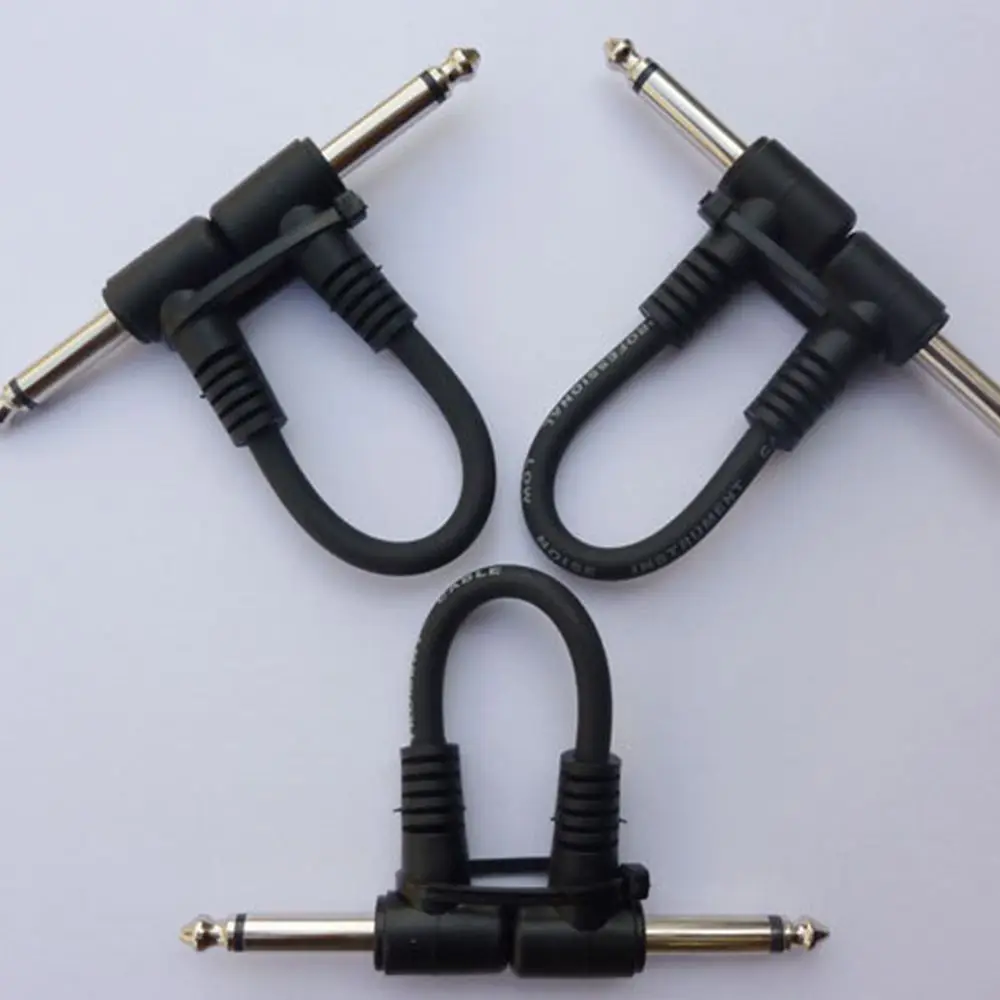 Útil conector de Audio Universal de ángulo recto de 15cm, instrumento de Pedal de efecto, conexión Normal de 2 enchufes, Cable de conexión, Cable de Pedal de guitarra - imagen 5