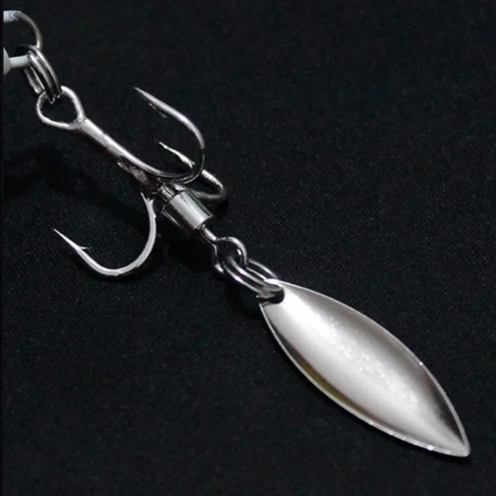 3 uds anzuelos de pesca con lentejuelas giratorias, señuelo giratorio con púas, tres anzuelos, aparejos de pesca de agua dulce y salada - imagen 5