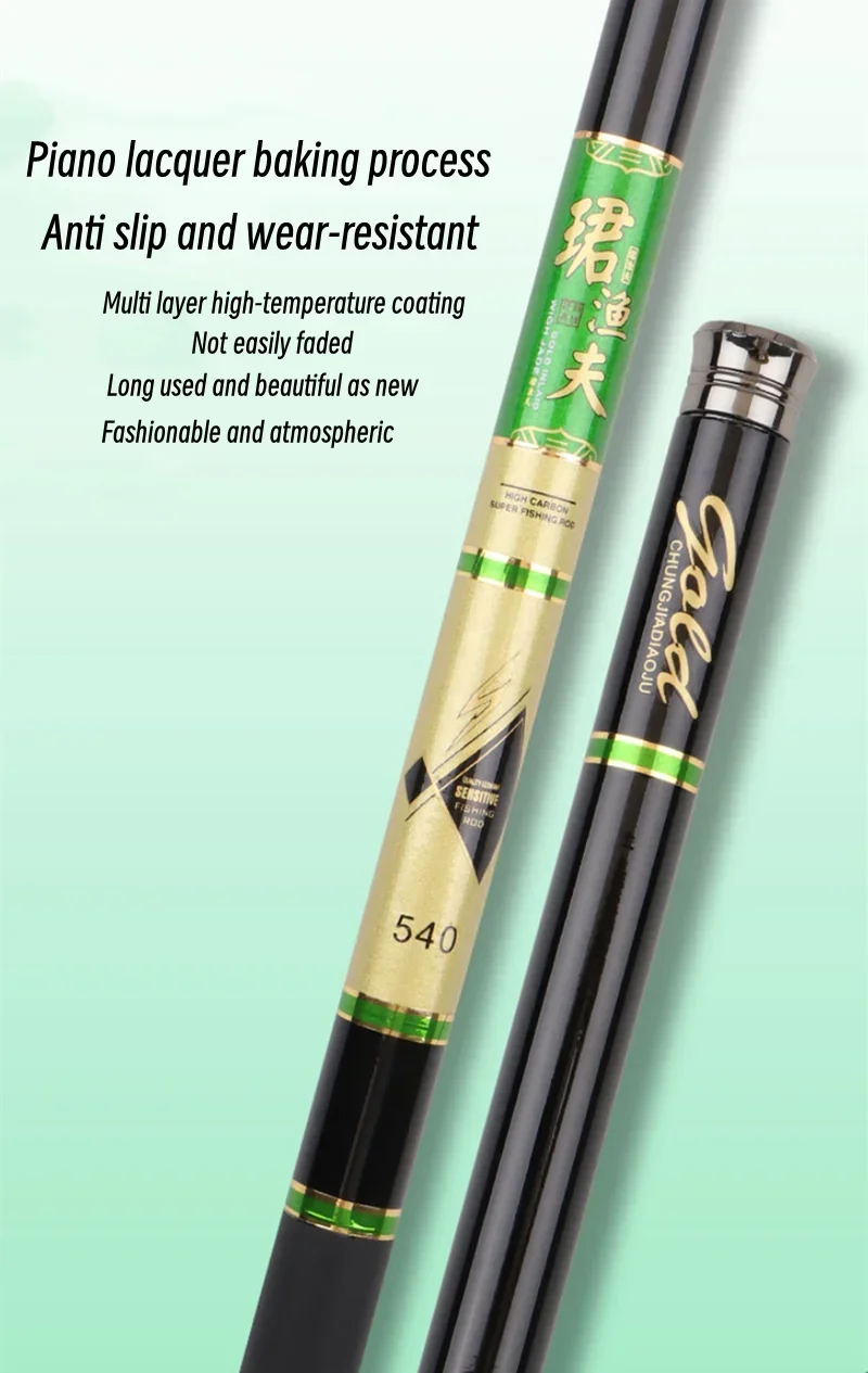 Elegancia de experiencia con nuestras cañas de pesca con recubrimiento de piano múltiples de alta calidad, anti-deslizamiento y piano resistentes al desgaste