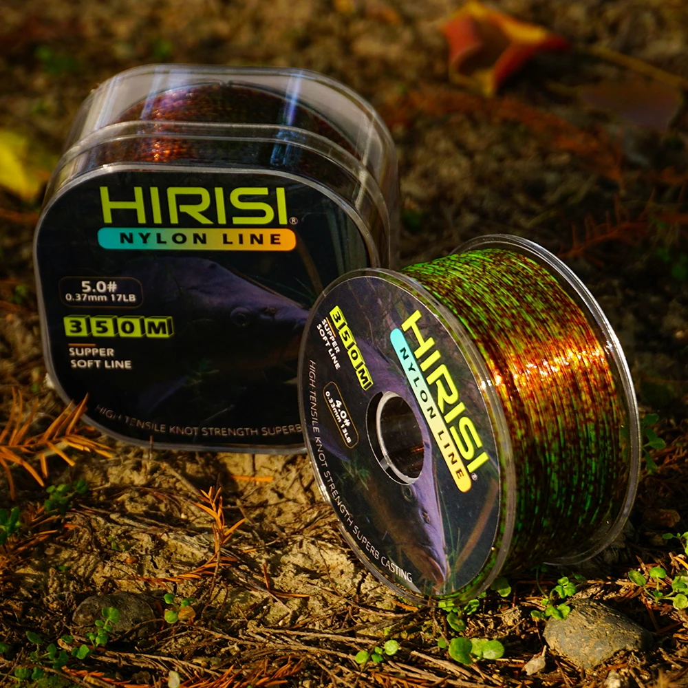 Hirisi 350M línea manchada súper fuerte 12 ~ 20LB hilo de pescar de carpa de nailon monofilamento japonés línea de pesca Invisible