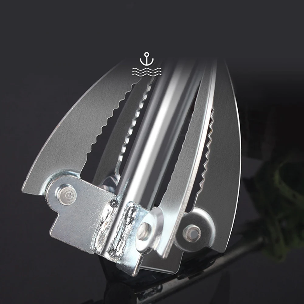 Cuchillo de anclaje de pesca para deshierbe, herramientas de deshierbe para plantas acuáticas afiladas, extractor de malezas de hierro plegable, aparejos de pesca - imagen 4