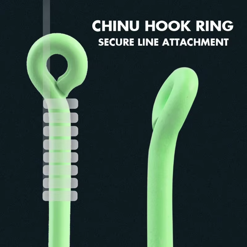 Kearmming Hacker pesca en aguas profundas brillo nocturno gancho Chinu equipado con tubo anzuelo fluorescente de deriva para pesca de gran juego - imagen 4