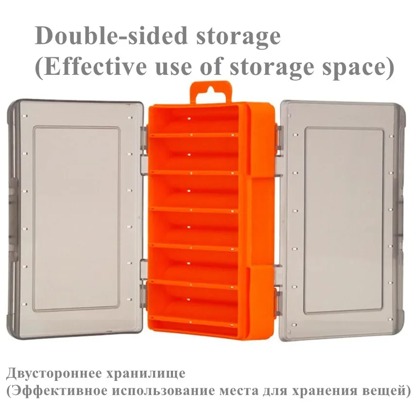 Caja de pesca de 12 compartimentos, portátil para exteriores, doble cara, organización de cebo, caja de herramientas de pesca multifuncional - imagen 4