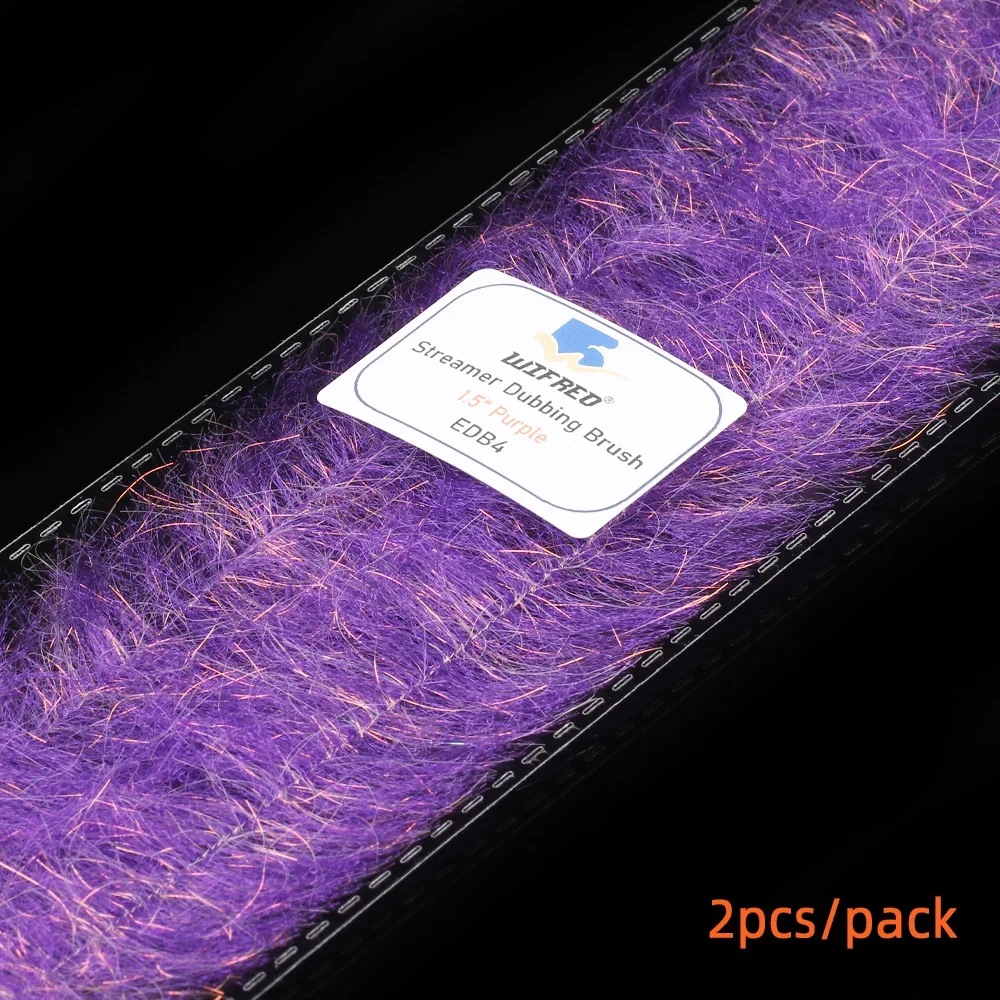 Wifreo-cepillos de atado de moscas, serpentina, cepillo de doblaje, Material de atado de moscas para Streamer Minnow, trucha, pesca en agua salada, 1 paquete = 2 piezas - imagen 5