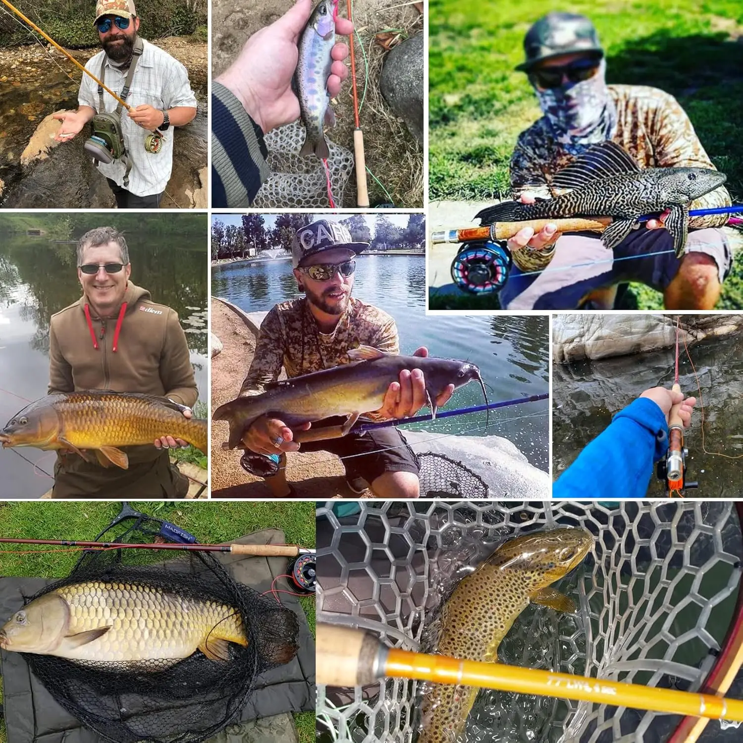 Caña de pescar con mosca Aventik S-Glass, 6-8 pies, 1/2/3/4/5/8wt, ultraligera, clásica, de acción media rápida, de fibra de vidrio, con Estuche de transporte - imagen 5