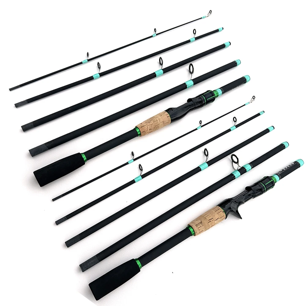 Caña de pescar giratoria GHOTDA, 1,8/2,1 m, caña de pescar ultraligera de carbono para viaje, 4/5 secciones, mango EVA, caña de pescar Baitcasting - imagen 4