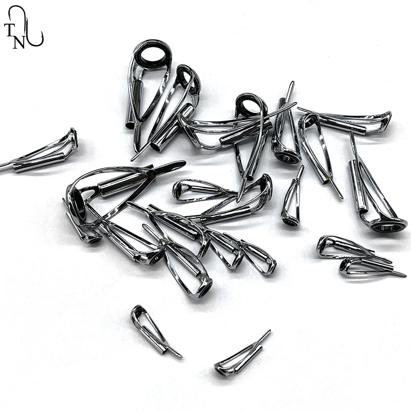 TN07 5 uds guías de punta de caña de pescar construcción de ojos de caña guías de caña de pescar de hierro suave anillo Kit de reparación de agua salada para pesca - imagen 3