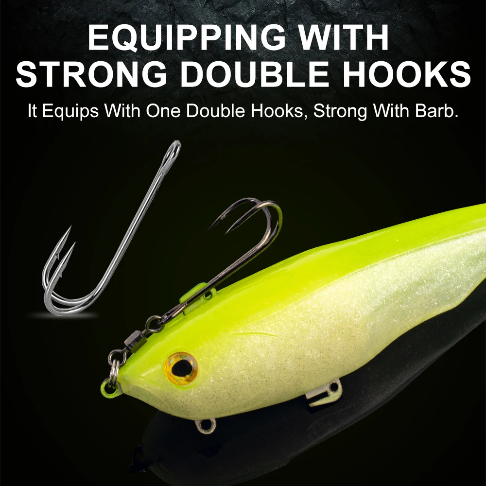 Señuelo de pesca Kingdom Tsunami, 55g, 170mm, pesca en el mar, hundimiento, cebo Artificial grande y suave, PVC, silicona, 3D, cebo de pesca de ojo grande - imagen 5