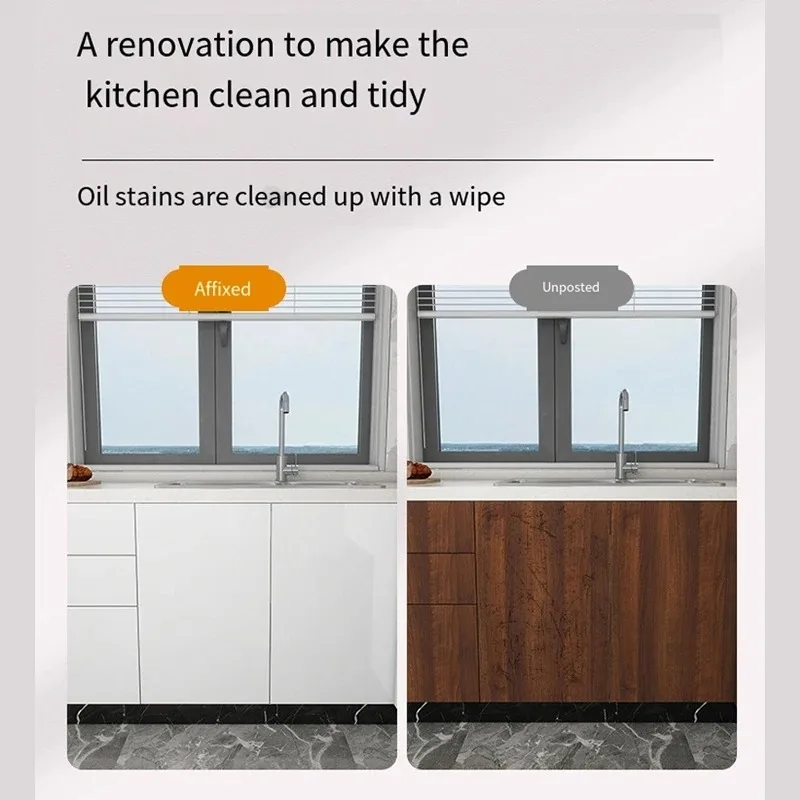 Papel tapiz de pared adhesivo resistente al agua, molde artesanal de 55CM, decoración de armario de cocina y comedor de mármol, pegatina de pared para el hogar - imagen 5