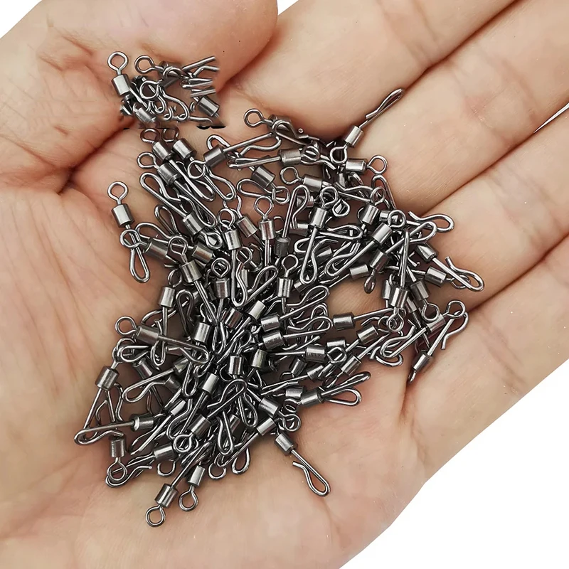 50 Uds. Conector de pesca giratorio de rodamiento en forma de Q giratorios de cambio rápido para accesorios de aparejos terminales de pesca de carpa - imagen 3
