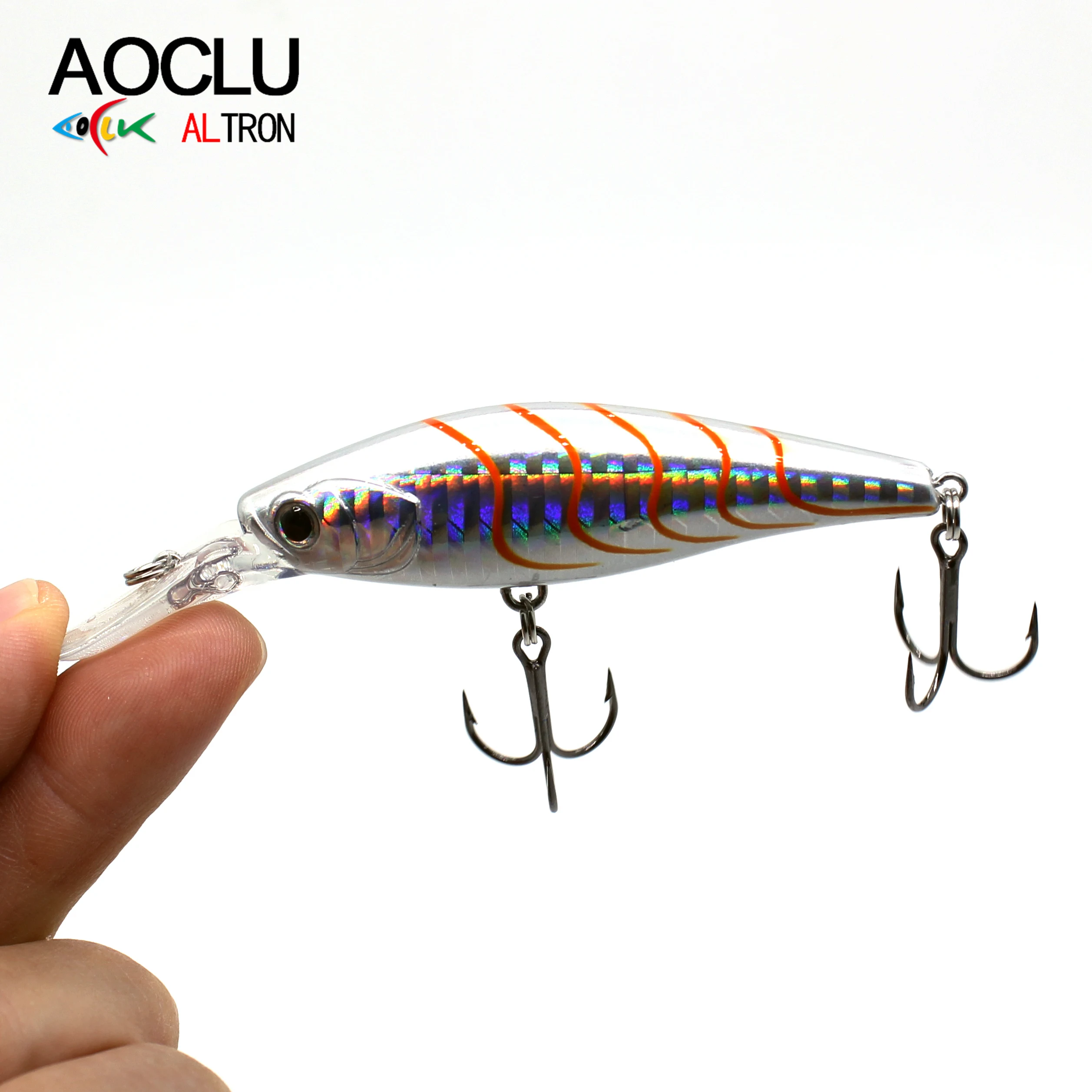 AOCLU-Cebo duro para pececillos, cebo duro de 65mm, 11g, 76mm, 17g, para barco de mar profundo, señuelo de roca VMC, anzuelos triples, calidad japonesa - imagen 3