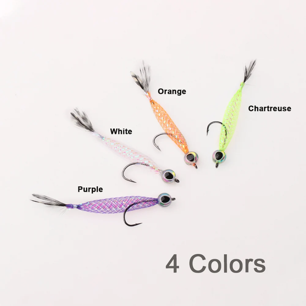 ICERIO # 4 4 Stuks Kunstmatige Levensechte Drijvende Smelt Fly Fast Sink Minnow Fly Forel Zalm Vissen Lokt Aas Voor Lente vissen - imagen 4