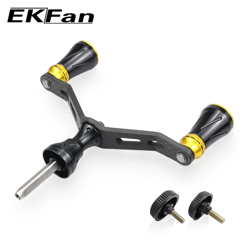 EKfan-mango de carrete de pesca de carbono, perillas de Metal adecuadas para SHI, accesorio de aparejos de carrete de pesca giratorio, 90MM - imagen 3