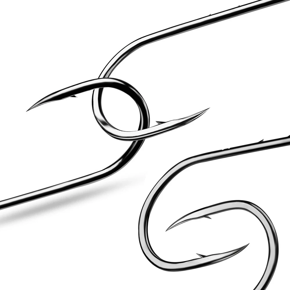 30 piezas Baitholder tamaño anzuelo # 1/0- # 14 anzuelos de pesca de carpa, anzuelo de púas grande, anzuelos de sal de acero rico en carbono - imagen 4