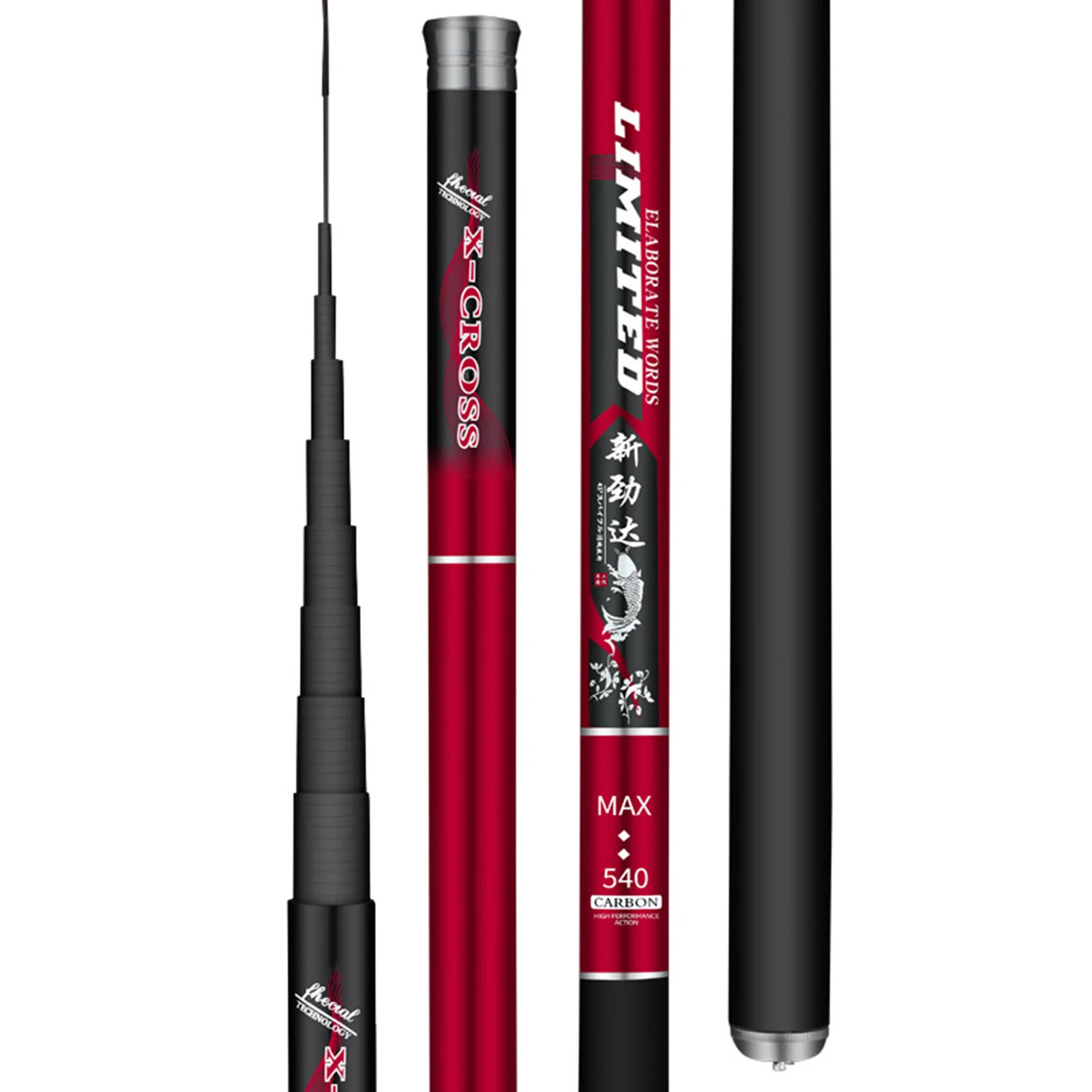 Caña de pescar ultraligera, caña de pescar portátil para carpa, telescópica, Punta luminosa, 7,2 m - imagen 5