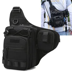 Bolsa cruzada de pesca para hombre, riñonera de almacenamiento de aparejos, bolsas de pecho deportivas, múltiples bolsillos, viaje, escalada, Camping, bolso táctico