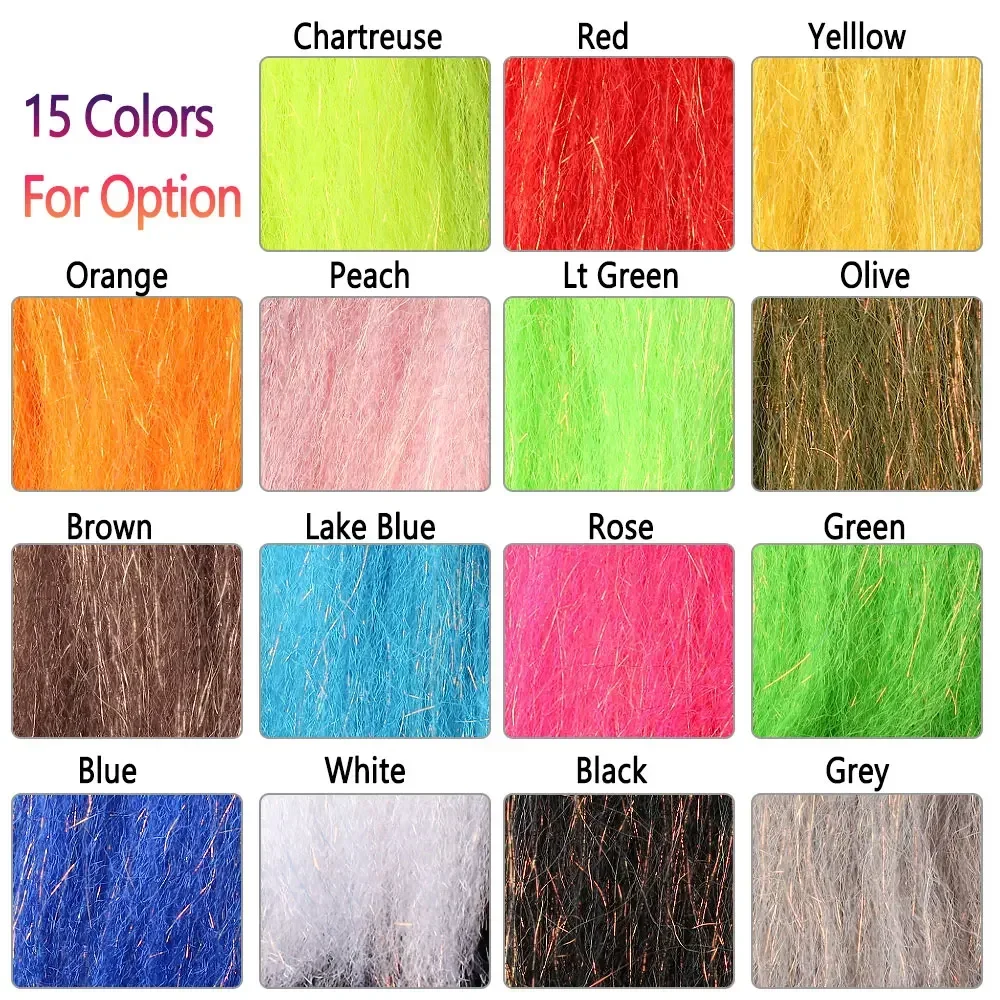 Bimoo, 2 paquetes, 9cm/3,54 pulgadas de largo, mezcla de Flash de fibra, serpentina de agua salada, cebo para peces, pececillos, trucha, Material para atar moscas - imagen 3