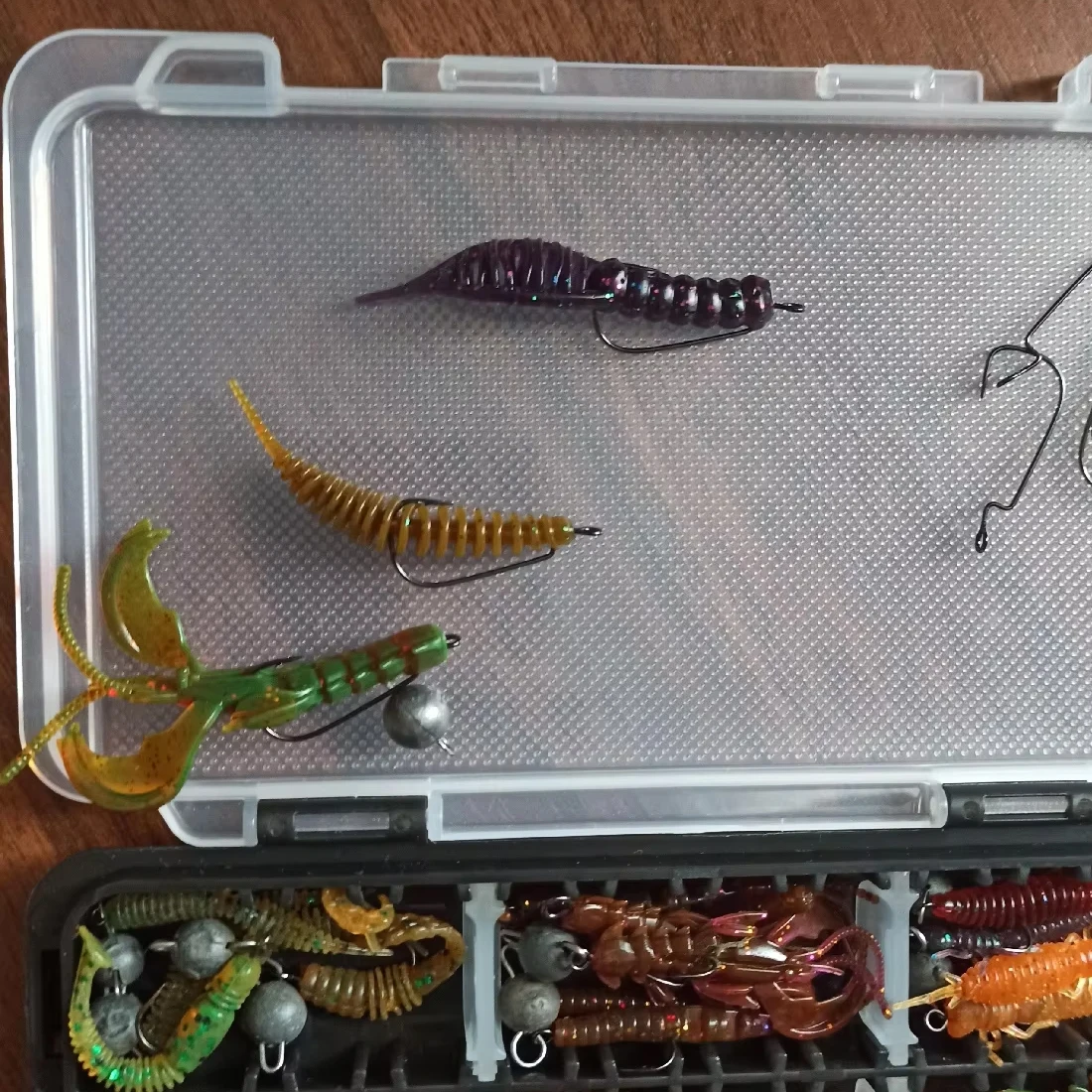 100 ~ 200 Uds gancho Ewg anzuelos de pesca de gusanos de espacio ancho anzuelos de aparejo Texas - imagen 5