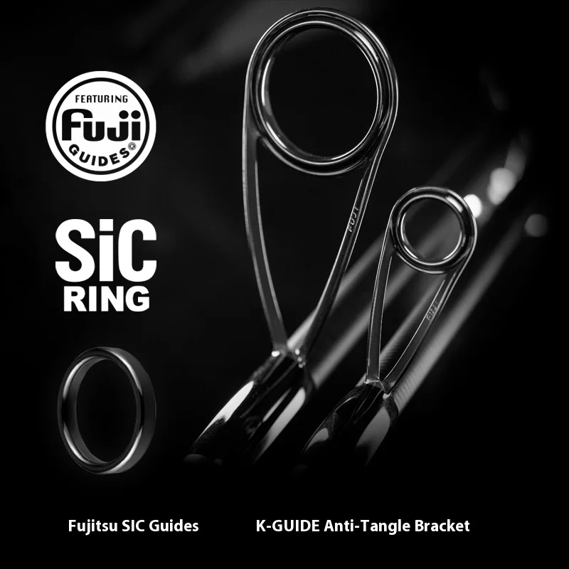 Caña Darkwave Casting Spinning – Toray T1100 M40JB con guías Fuji Sic - imagen 3